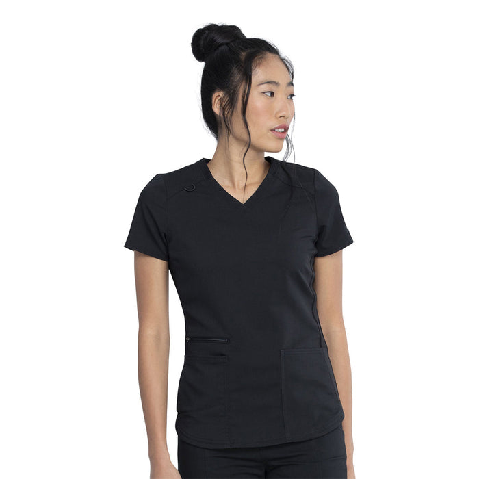 Dickies Women's V-Neck Scrub Top Scrubs Dickies Black 2XL Reg