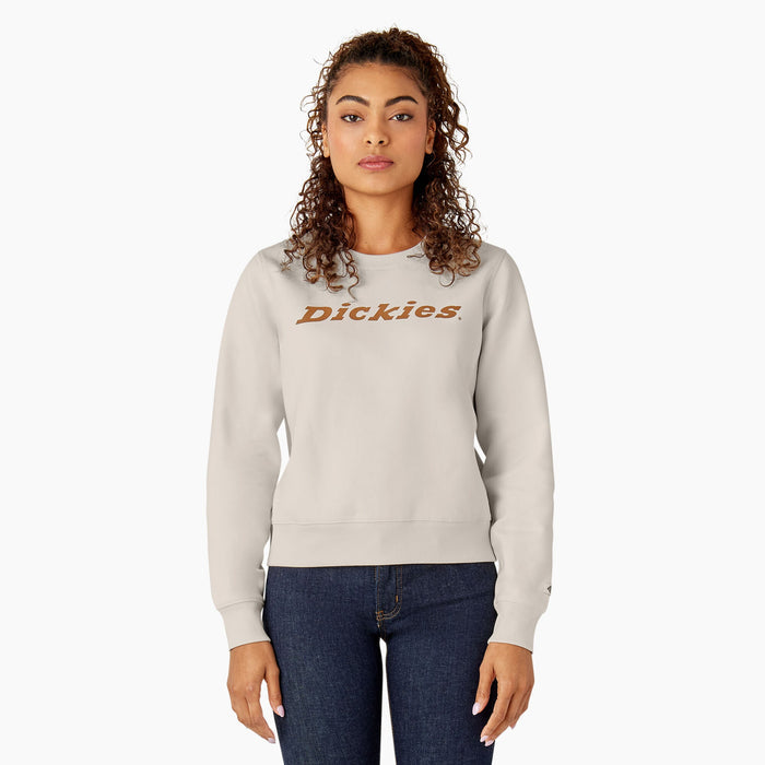 Dickies Women's Water Repellent Heavyweight Wordmark Sweatshirt Sweatshirts & Hoodies Dickies Cream 2XL Reg