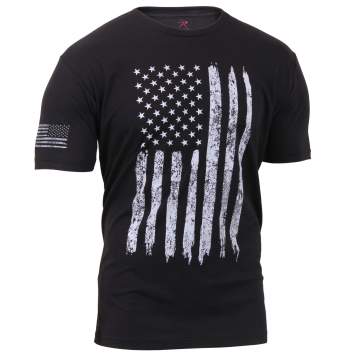 Distressed US Flag Athletic Fit T-Shirt