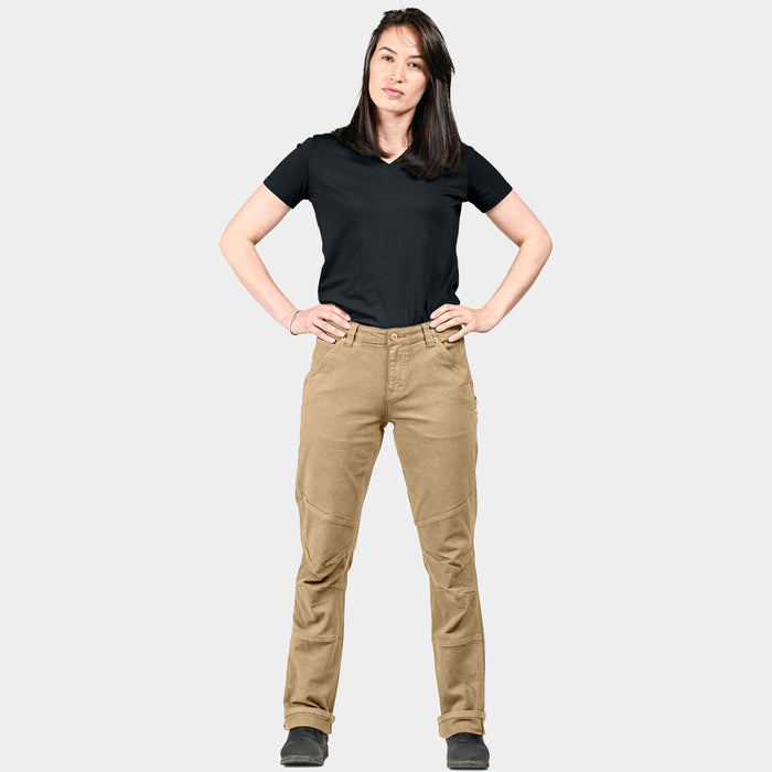 Dovetail Workwear Women's GO TO Double-Front Canvas Stretch Pant Pants Dovetail Workwear Sawdust Brown 10 30 Inseam