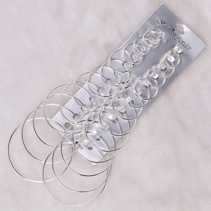 E1276 - Large metal hoop earrings