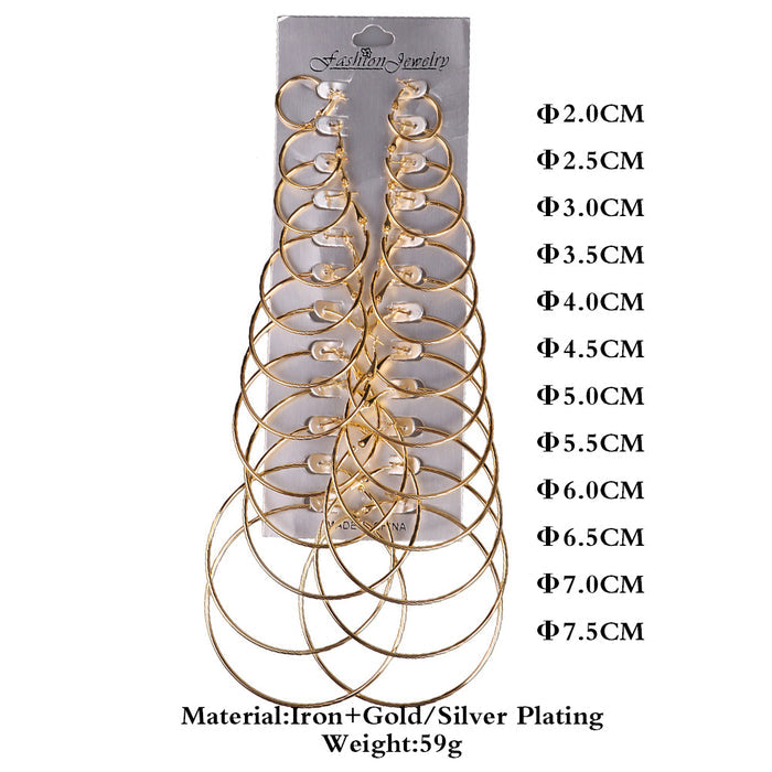 E840 - Exaggerated metal big circle earrings