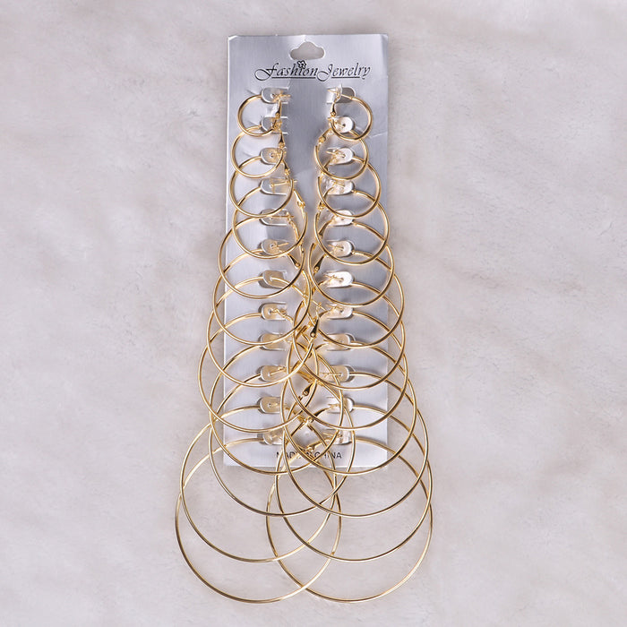 E840 - Exaggerated metal big circle earrings
