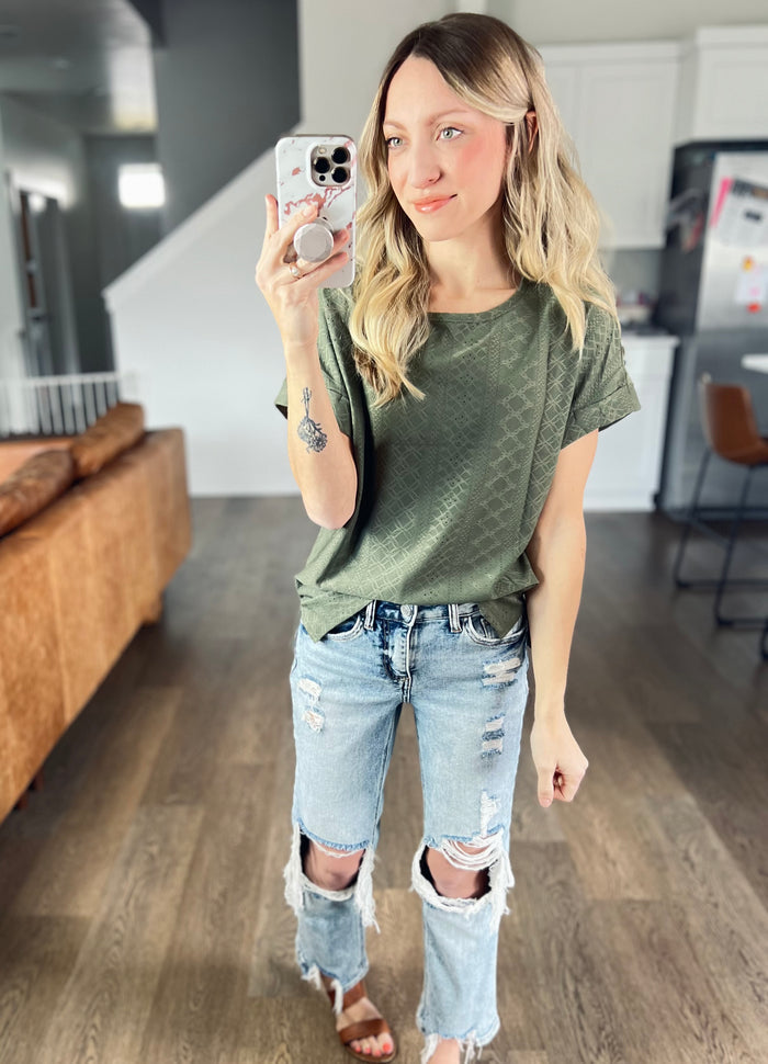 Easton Lace Top in Olive