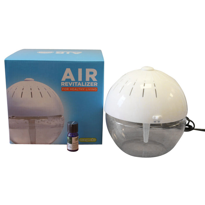 EcoGecko Earth Globe- Glowing Water Air Cleaner and Revitalizer with Lavender Oil, White, Part 75606-WHITE