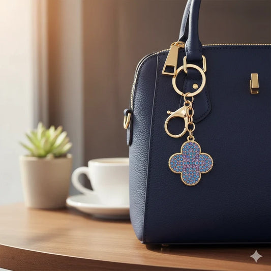 Elegant Crystal Quatrefoil Keychain & Bag Charm (IKC-832)