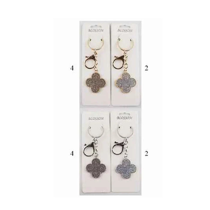 Elegant Crystal Quatrefoil Keychain & Bag Charm (IKC-832)