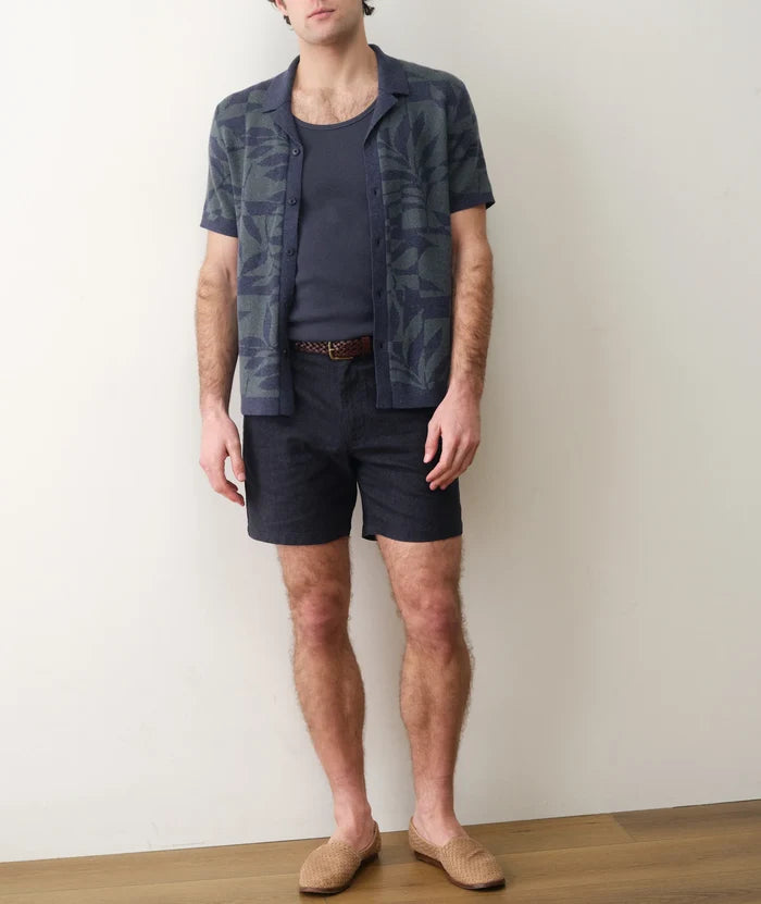 Ethan Sweater Button-Down Navy/Laurel Leaf