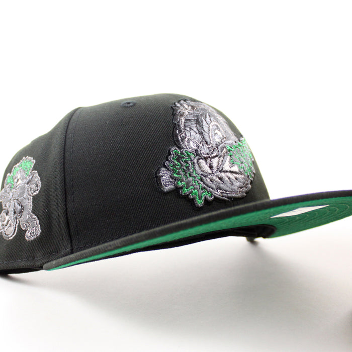 Eugene Emeralds North West League Ape Patch New Era 59Fifty Fitted Hat (Black Gray Under Brim)