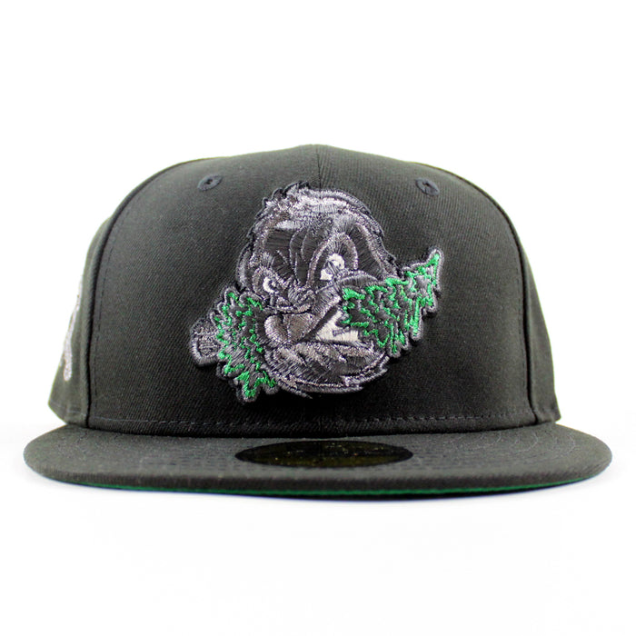 Eugene Emeralds North West League Ape Patch New Era 59Fifty Fitted Hat (Black Gray Under Brim)