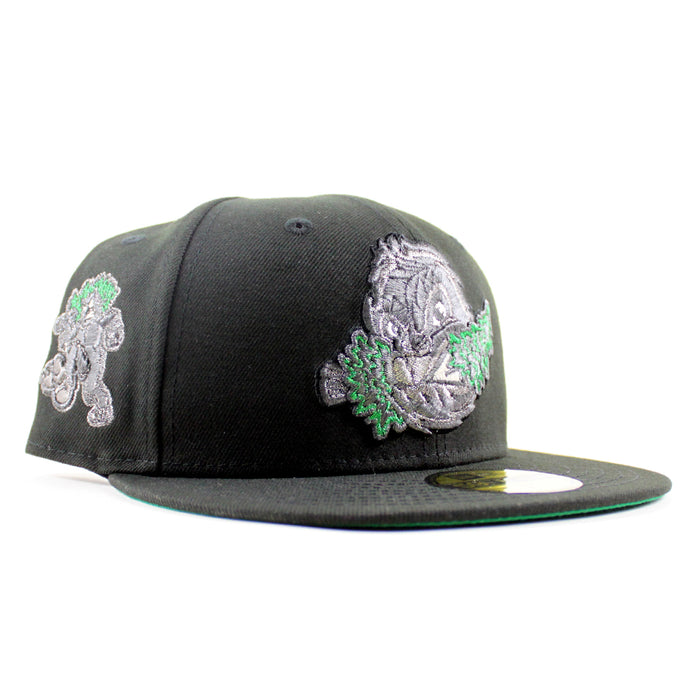 Eugene Emeralds North West League Ape Patch New Era 59Fifty Fitted Hat (Black Gray Under Brim)