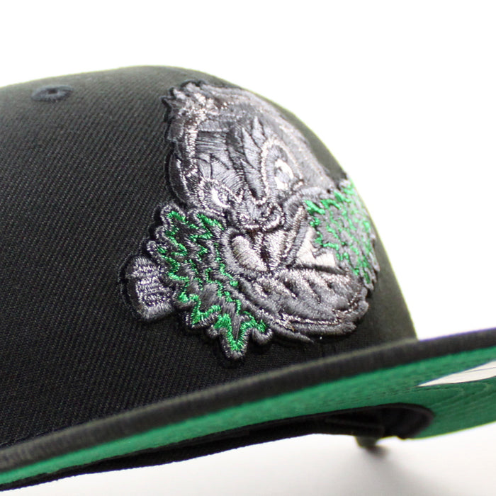 Eugene Emeralds North West League Ape Patch New Era 59Fifty Fitted Hat (Black Gray Under Brim)