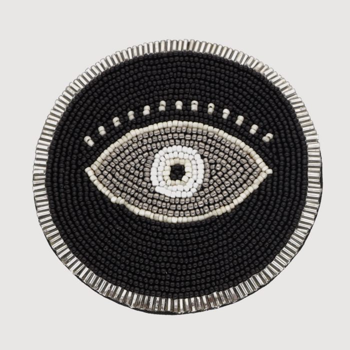 Black and Silver Eye Coasters | BuDhaGirl