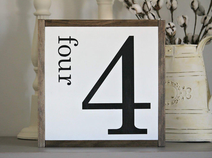 Farmhouse Number Wall Sign | Family Gallery Wall Decor - Jarful House