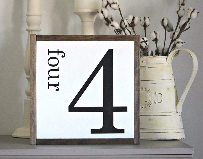 Farmhouse Number Wall Sign | Family Gallery Wall Decor - Jarful House