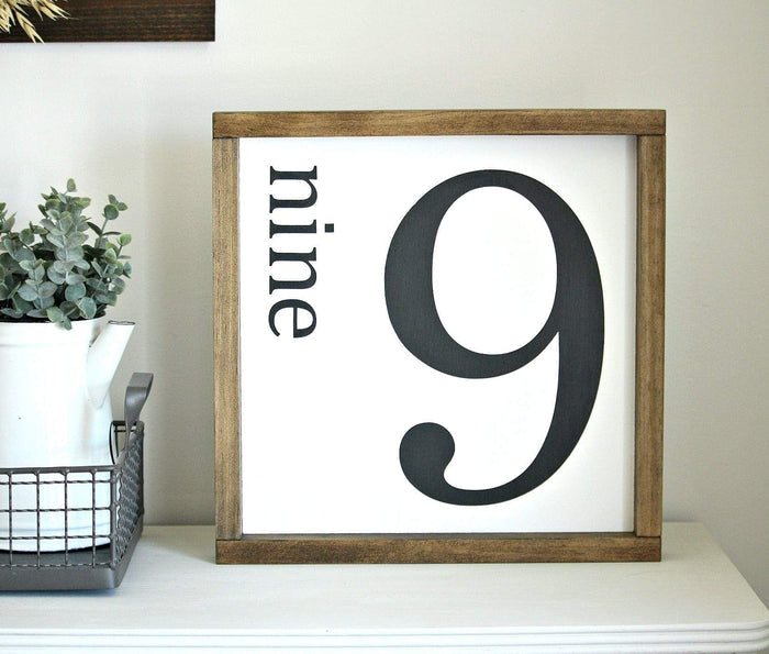 Farmhouse Number Wall Sign | Family Gallery Wall Decor - Jarful House