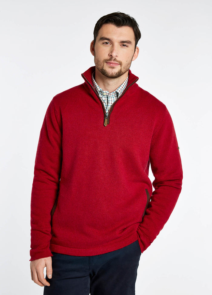 Feeney Zip Neck Sweater - Cardinal