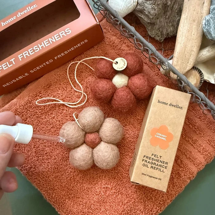 FELT FLOWER FRESHNERS | Creamy Caramel - Darling & Domain