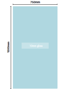 Fixed Bath Shower Screen, 1500 x 750mm with 2 x wall brackets - Image 2