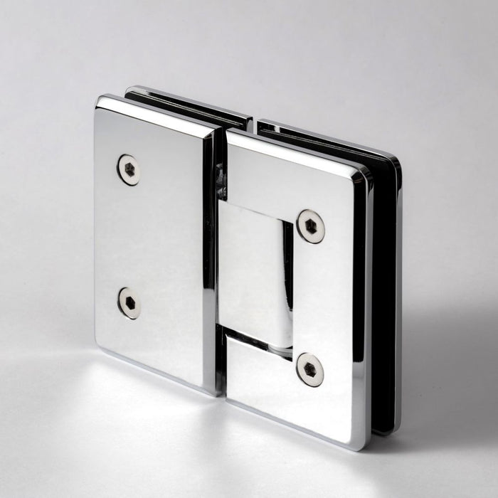 FORGE SHOWER HINGE BEVELLED GLASS TO GLASS 180 Degrees 10mm glass - Chrome - Image 2