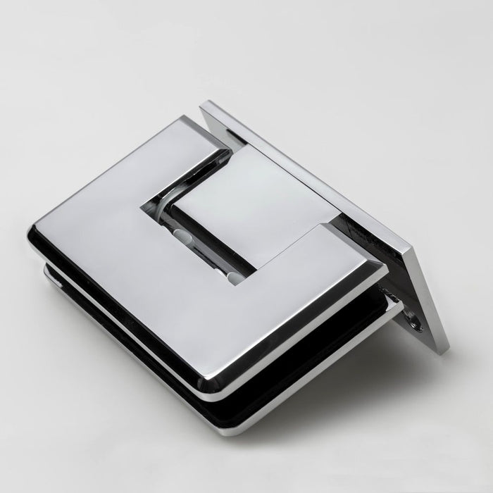 FORGE SHOWER HINGE BEVELLED GLASS TO WALL L-SHAPE 90 Degrees 10mm glass - Chrome - Image 1
