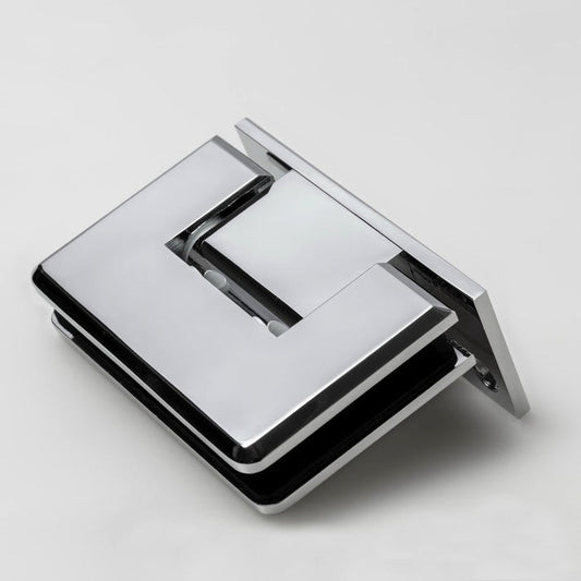 FORGE SHOWER HINGE BEVELLED GLASS TO WALL L-SHAPE 90 Degrees 10mm glass - Chrome - Image 1