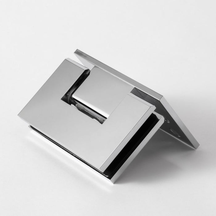 FORGE SHOWER HINGE GLASS TO WALL EXTENDED PLATE 90 Degrees - Chrome - Image 1