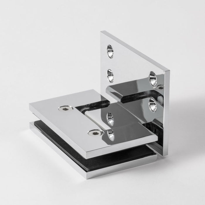 FORGE SHOWER HINGE GLASS TO WALL EXTENDED PLATE 90 Degrees - Chrome - Image 2