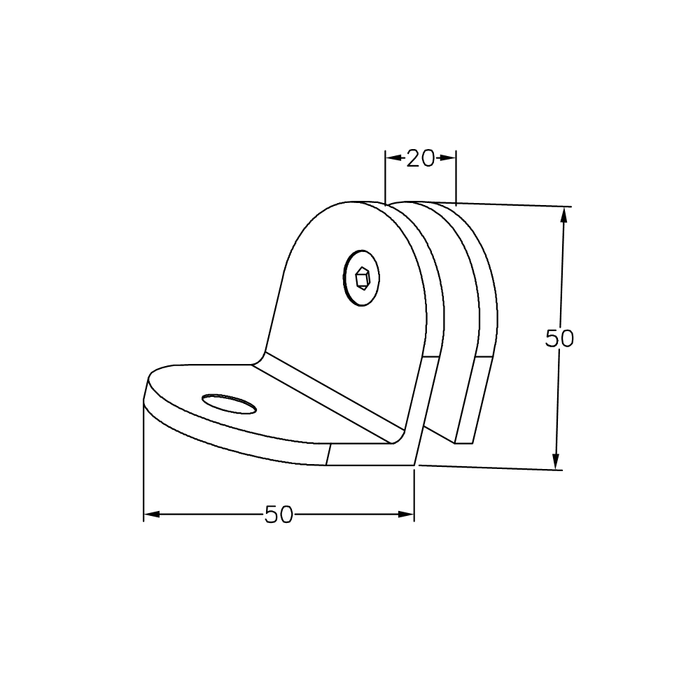 Frameless shower glass BRACKET GLASS TO WALL 90 Degrees - Image 3