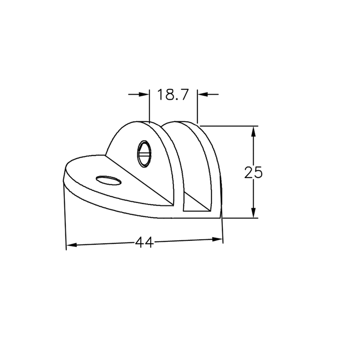 Frameless shower glass U BRACKET WITH HORIZONTAL LEG - Image 3