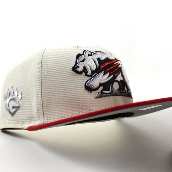Fresno Grizzlies Grizzlies Patch New Era 59Fifty Fitted Hat (Chrome White Scarlet Red Gray Under Brim)