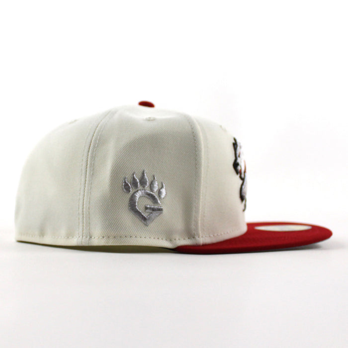 Fresno Grizzlies Grizzlies Patch New Era 59Fifty Fitted Hat (Chrome White Scarlet Red Gray Under Brim)