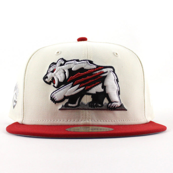 Fresno Grizzlies Grizzlies Patch New Era 59Fifty Fitted Hat (Chrome White Scarlet Red Gray Under Brim)