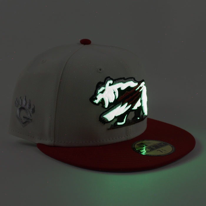 Fresno Grizzlies Grizzlies Patch New Era 59Fifty Fitted Hat (Chrome White Scarlet Red Gray Under Brim)