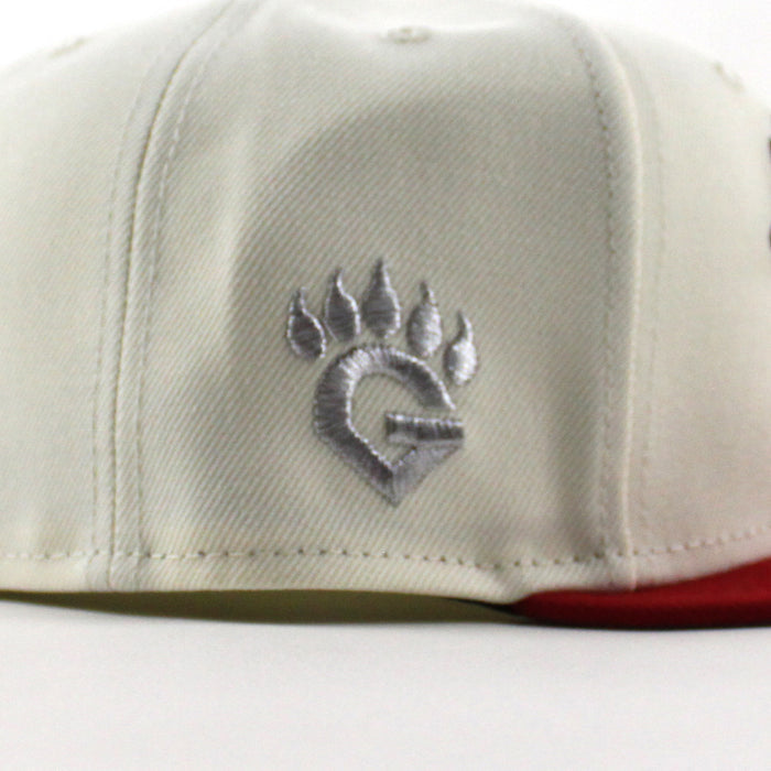 Fresno Grizzlies Grizzlies Patch New Era 59Fifty Fitted Hat (Chrome White Scarlet Red Gray Under Brim)