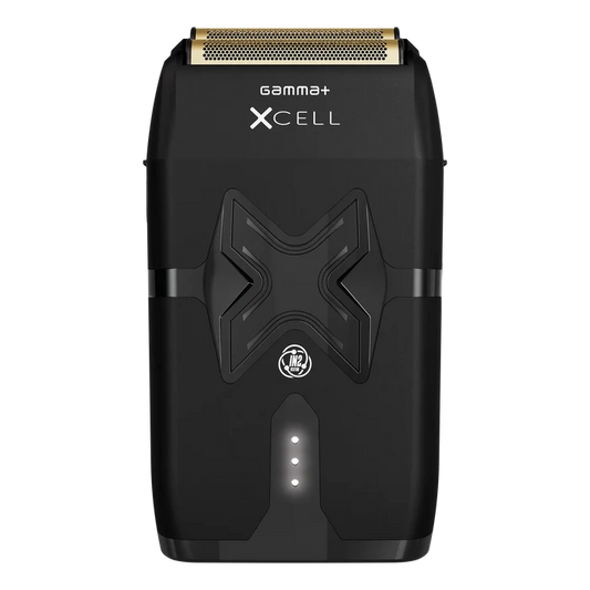 Gamma+ Xcell barbermaskin svart med gullskjærehode og IN2 Vector-motor