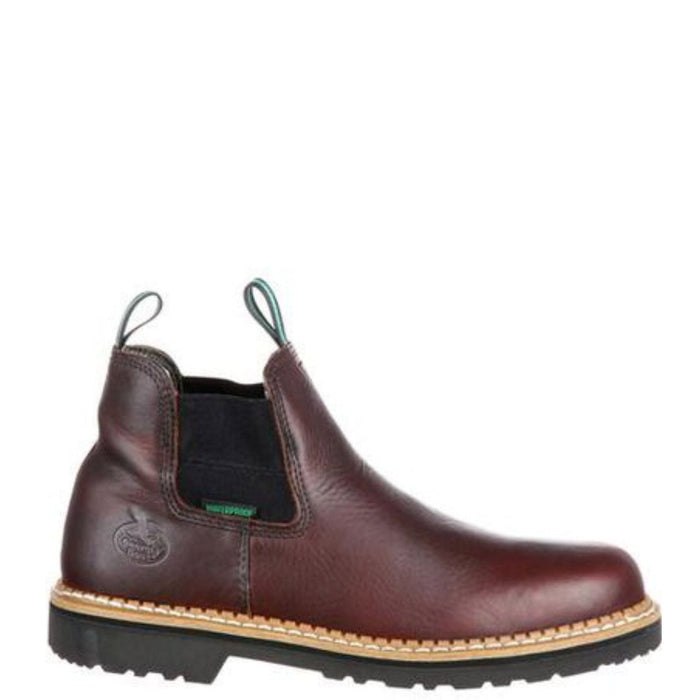 Georgia Giant Men's 5" Waterproof EH Pull-On Steel Toe Romeo Boot Work Boots Georgia Boot Brown 10 M