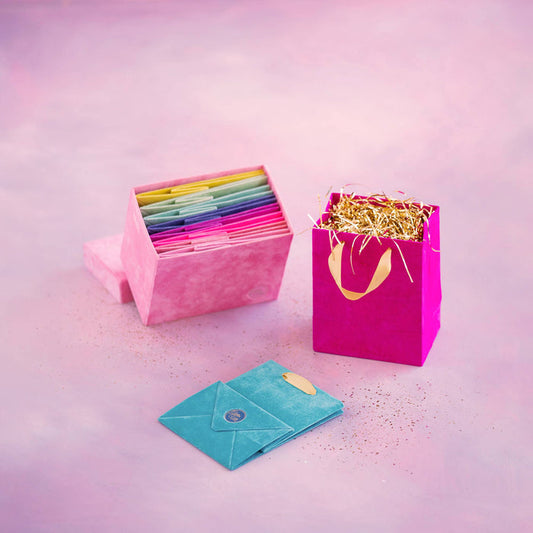 Glitterville Patisserie Flocked Bags, 10 Asst, 10" x 8" x 5.
