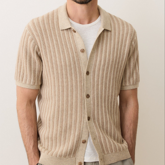 Graham Sweater Button Down Taupe