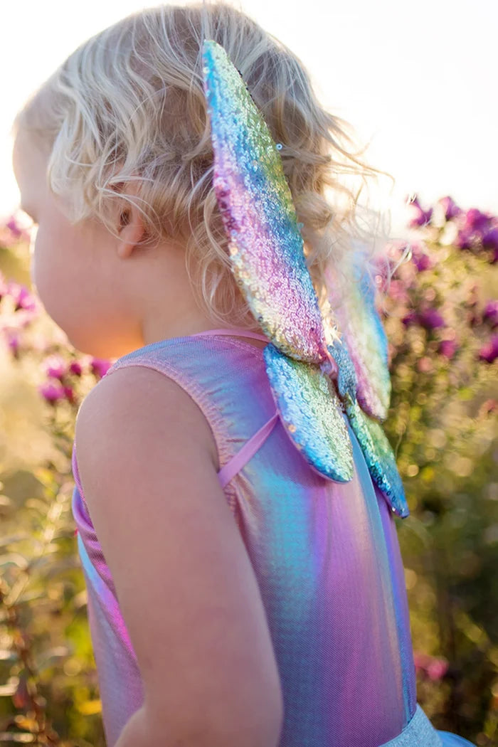 Great Pretenders Rainbow Sequins Skirt Wings Wand 4-6