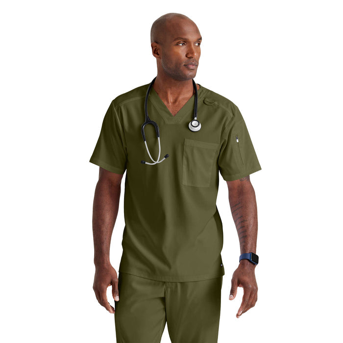 Grey's Anatomy Men's Murphy Top Scrubs Grey`s Anatomy Olive 2XL Reg