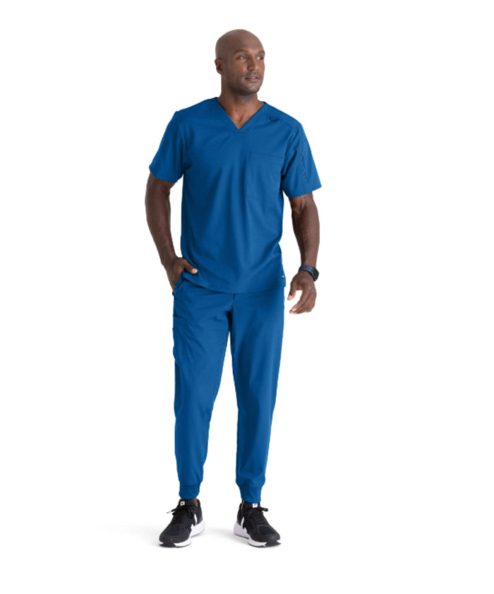 Grey's Anatomy Men's Murphy Top Scrubs Grey`s Anatomy New Royal L Reg