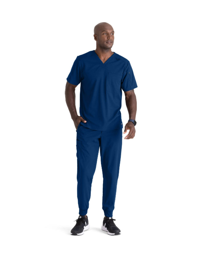 Grey's Anatomy Men's Murphy Top Scrubs Grey`s Anatomy Indigo L Reg