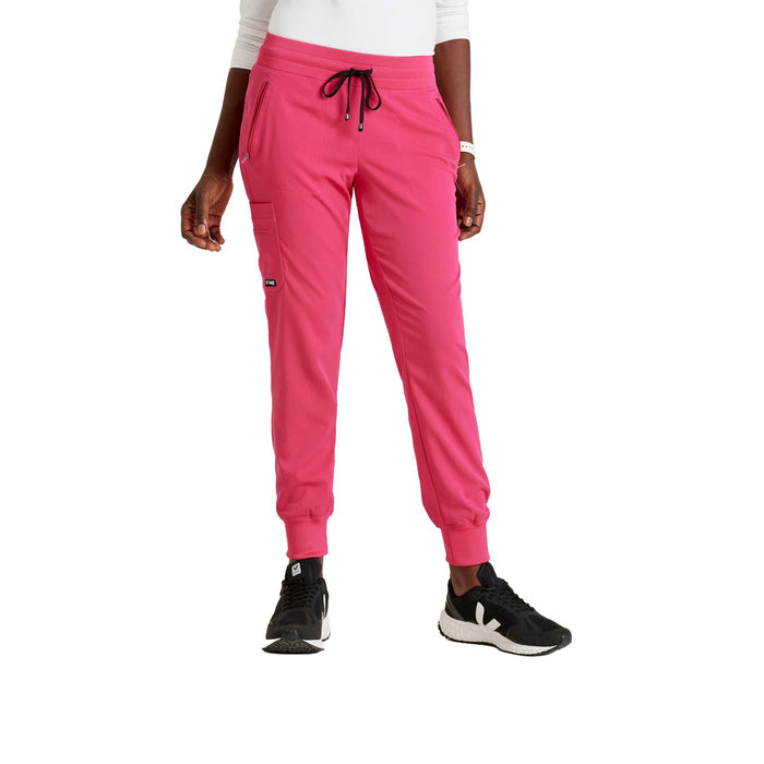 Grey's Anatomy Women's Eden 5 Pocket Scrub Jogger Pant Scrubs Grey`s Anatomy Vibrance Pink 2XL Petite