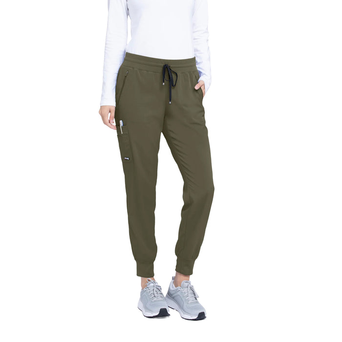 Grey's Anatomy Women's Eden 5 Pocket Scrub Jogger Pant Scrubs Grey`s Anatomy Olive 2XL Petite