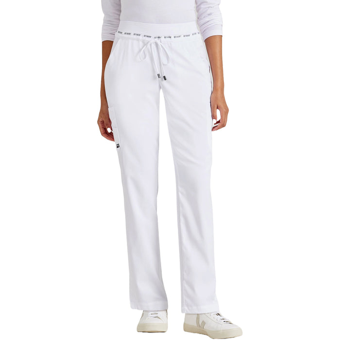 Grey's Anatomy Women's Serena 7-Pocket Tapered-Leg Scrub Pant Scrubs Grey`s Anatomy White L Reg