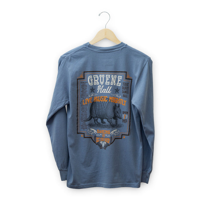 Gruene Hall Armadillo Poster Long Sleeve T-Shirt