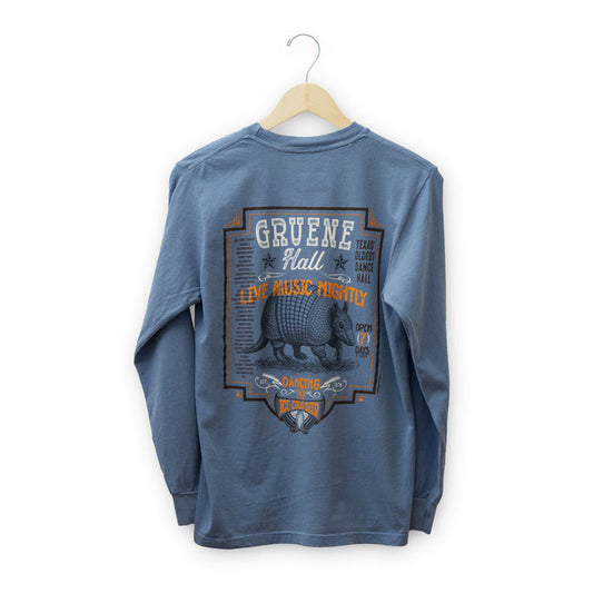 Gruene Hall Armadillo Poster Long Sleeve T-Shirt