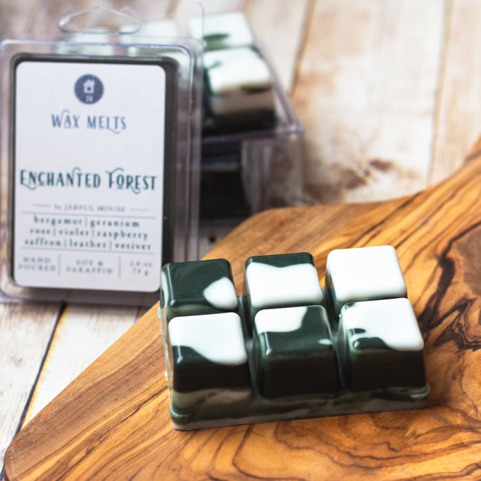 Halloween Wax Melts Clamshell Enchanted Forest  - Green & White 3 oz - Jarful House