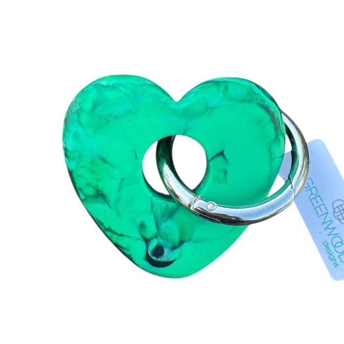 HEART RESIN KEYRING | Emerald - Darling & Domain